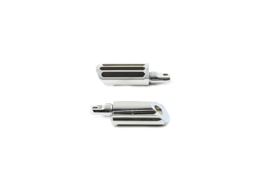 Chrome Rail Design Adjustable Footpegs Set for Harley Customs