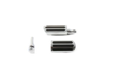 Chrome Rail Design Adjustable Footpegs Set for Harley Customs