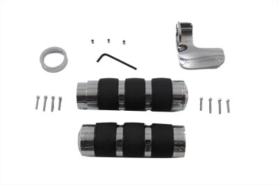 Chrome Banded Handlebar Grip Set for 1979-UP Harley & Customs