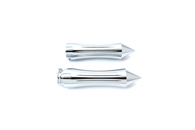 Chrome Pirate Style Handlebar Grip Set for 1974-UP Harley & Customs