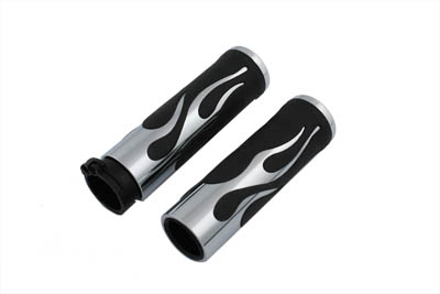Hot Rod Flame Style Grip Set for 1979-UP Harley & Customs