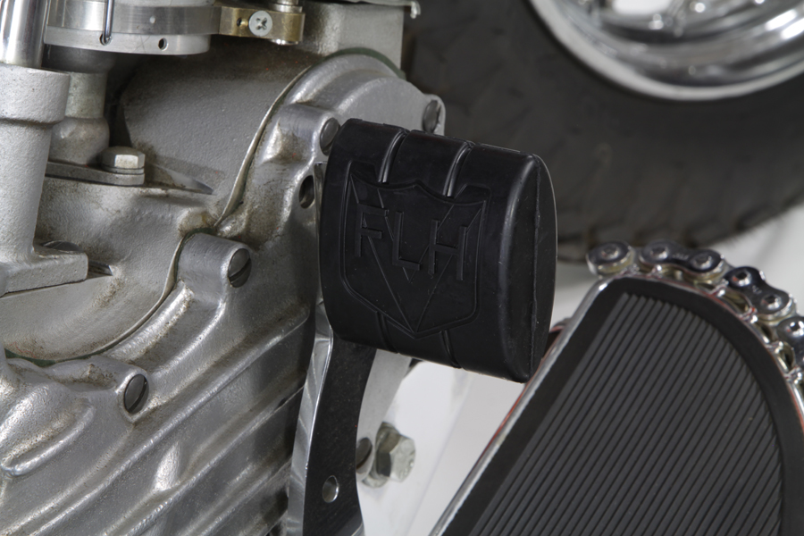 Black Brake Pedal Pad With FLH Logo for 1936-1984 Big Twins