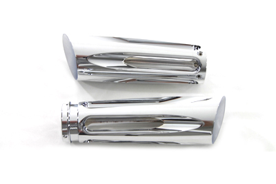 Chrome Billet Slasher Style Grip Set for FLT 2008-UP w/ TBW Harley