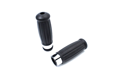 Black Rubber Style Throttle By Wire Grip Set for FLT 2008-UP Harley