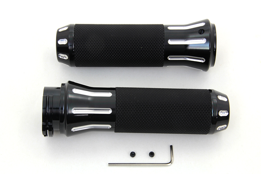 Black Cobra Style Handlebar Grip Set for 1971-UP Models