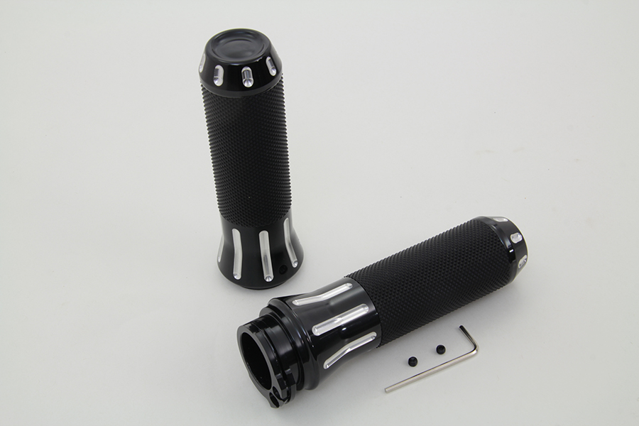 Black Cobra Style Handlebar Grip Set for 1971-UP Models