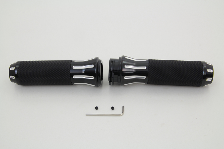 Black Cobra Style Handlebar Grip Set for 1971-UP Models