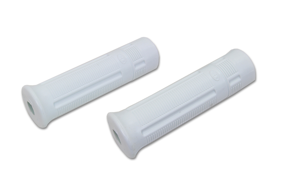 White Beck Plastic Grip Set, Long, for Harley or Indian Models