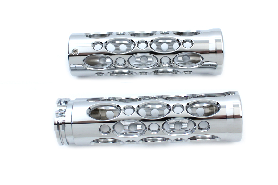 Billet Swiss Cheese Style Grip Set for 1974-UP Harley & Customs