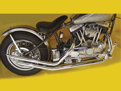 Chrome Upsweep Slash Cut Drag Pipe Set for 1957-85 Harley XL Sportster
