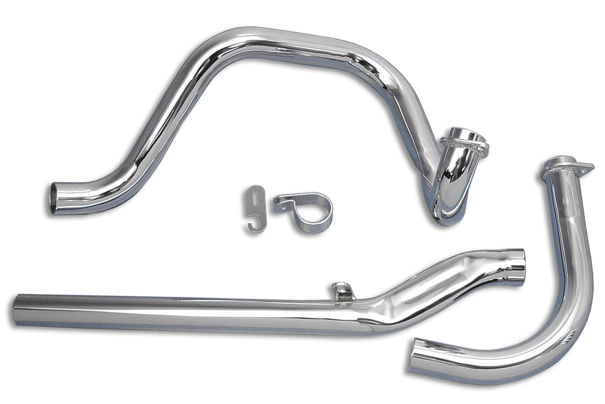 Chrome Paughco True Dual Exhaust Pipe Kit for 1966-1969 FL