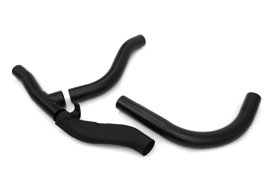 Replica 2-1 Black Exhaust Pipe Header Set for 1936-48 Big Twins