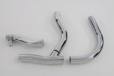 Replica 2 - 1 Chrome Exhaust Pipe Header Set for 1936-48 Big Twins