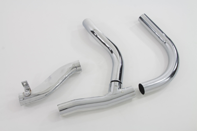 Replica 2 - 1 Chrome Exhaust Pipe Header Set for 1936-48 Big Twins