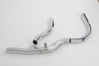 Replica 2 - 1 Chrome Exhaust Pipe Header Set for 1936-48 Big Twins