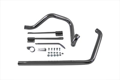 True Dual Exhaust Pipe System Chrome for 1995-99 Harley Softails