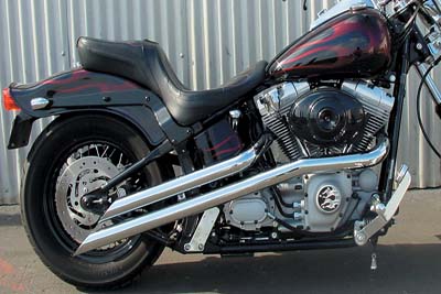 Chrome Drag Pipe Set Back Slash Style for Harley FXST 1984-2006