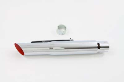 Chrome 16 in. Slash Cut Stud Slip-on 2.5 in. Muffler for Harley & Cust
