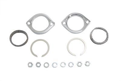 Chrome Exhaust Flange Kit for 1984-up Big Twin & XL Sportster