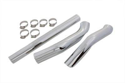 Chrome 2 Into 1 Exhaust Heat Shield Set for FLT 1980-1984 Big Twin