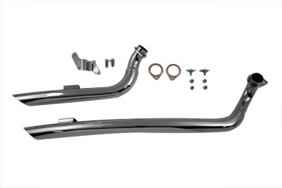 Chrome Curved Exhaust Drag Pipe Set for Harley FX 1971-1984
