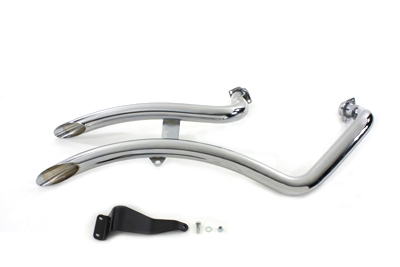 Chrome 2 in. Curvado Exhaust Drag Pipes Set for 86-03 Harley XL