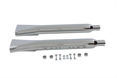 Chrome Wide Oval Muffler Set for FLT 1995-2007 Harley Touring