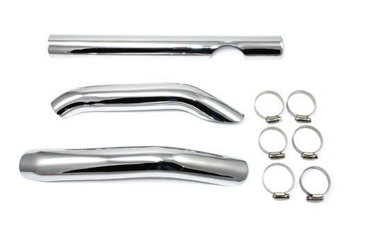 Chrome Paughco 2 Into 1 Exhaust Heat Shield Set for FLT 1991-2006