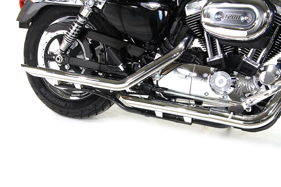 Wyatt Gatling Chrome XLH 2014-UP Drag Exhaust Pipe Extension Set