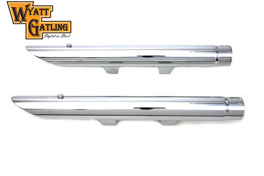 Wyatt Gatling Chrome XLH 2014-UP Drag Exhaust Pipe Extension Set