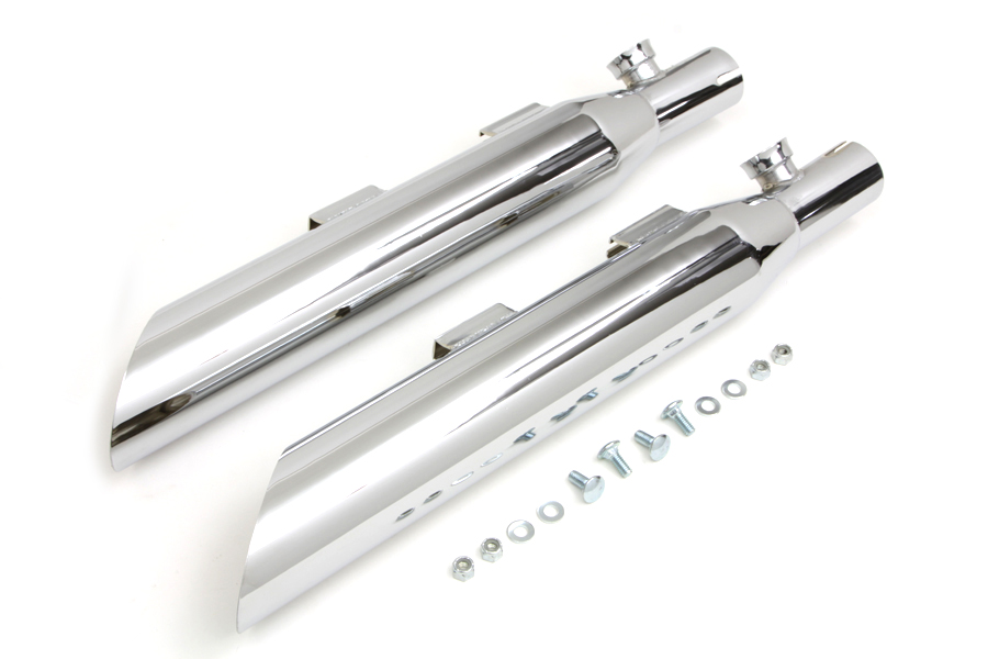 Chrome 3" Slip-On Slash Down Muffler Set for XL 2007-2013