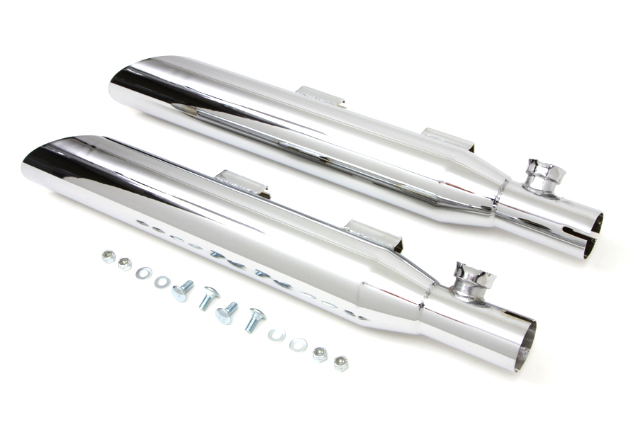 Chrome 3" Slip-On Slash Down Muffler Set for XL 2007-2013