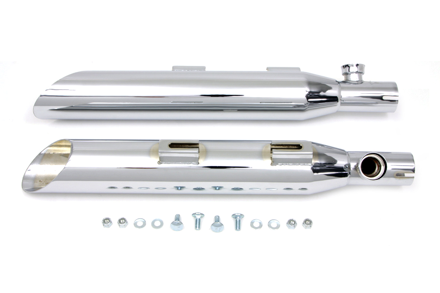 Chrome 3" Slip-On Slash Down Muffler Set for XL 2007-2013