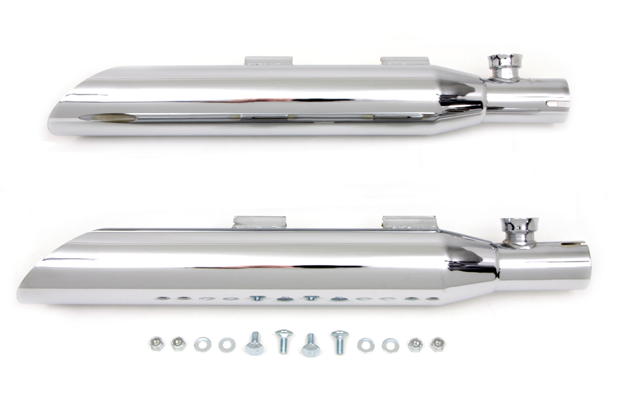 Chrome 3" Slip-On Slash Down Muffler Set for XL 2007-2013