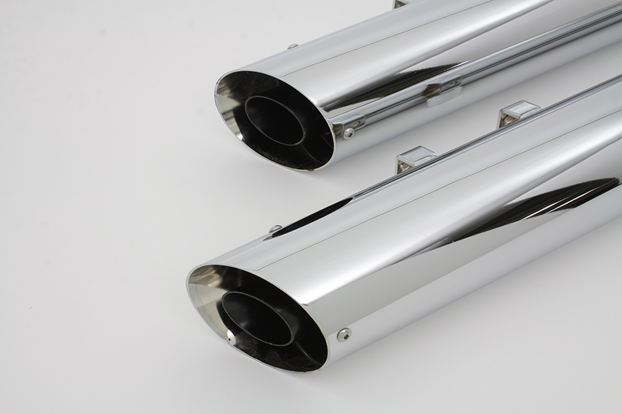 Chrome Slash Down Muffler Set for FLT 1995-UP Harley Touring