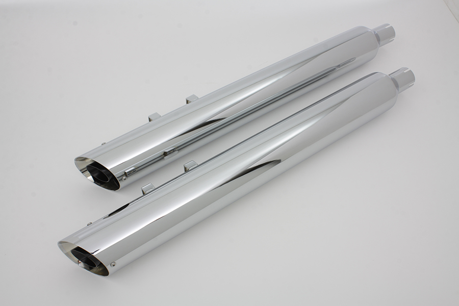 Chrome Slash Down Muffler Set for FLT 1995-UP Harley Touring