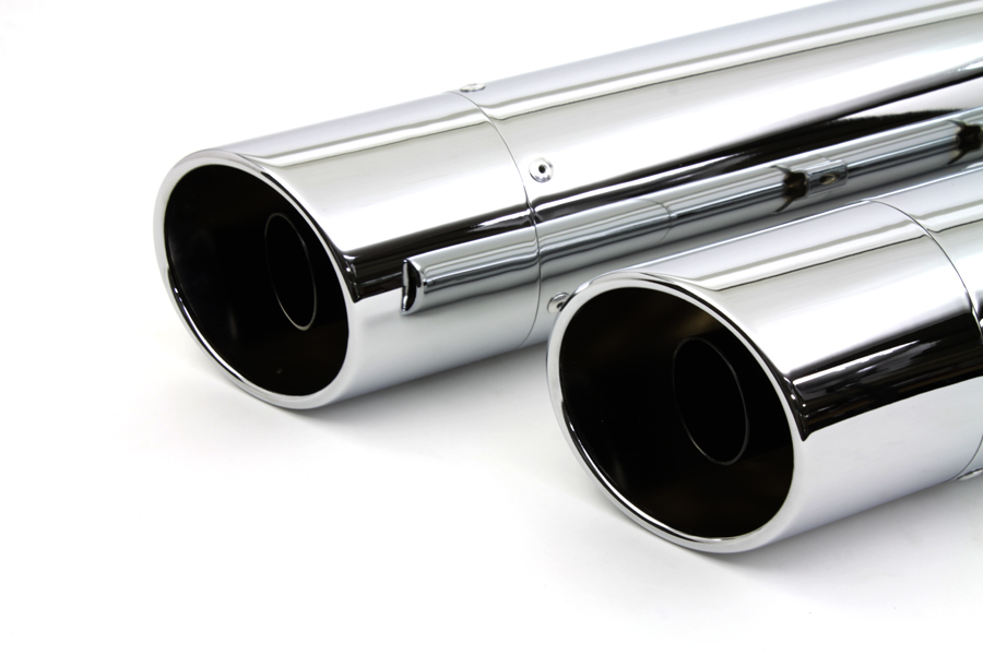 Chrome 4" Slash Muffler Set for Harley 1995-up FLT Touring