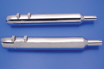 Chrome Slash End 3.5 inch Muffler Set for 1995-UP FLT Harley Touring