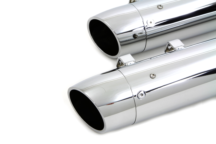 Chrome Slash End 3.5 inch Muffler Set for 1995-UP FLT Harley Touring