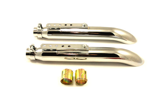 Chrome Turn Out Universal Muffler Set for Harley Classic