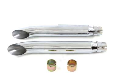 Chrome Turn Out Universal Muffler Set for Harley Classic