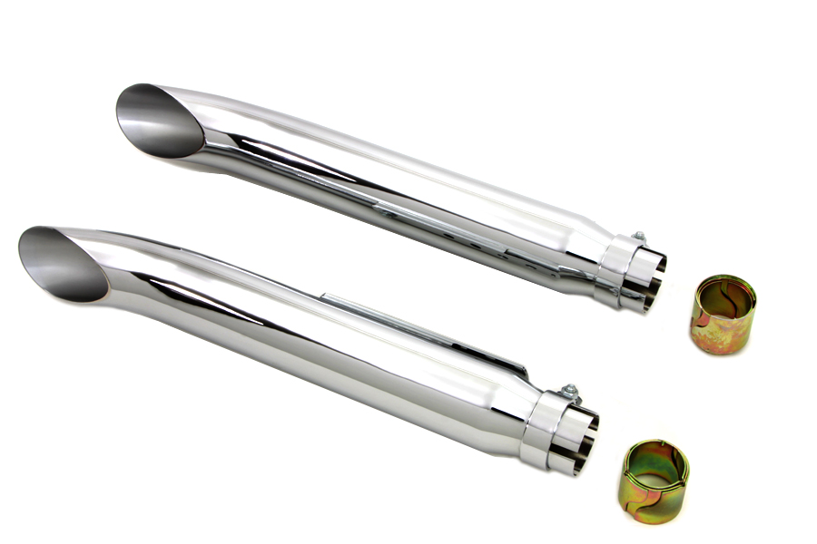 Chrome Turn Out Universal Muffler Set for Harley Classic