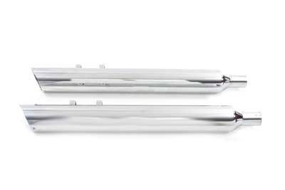 Chrome 32 in. Slash Down Muffler Set for Harley FLT 2009-UP