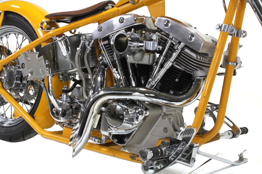 Chrome Wyatt Gatling Down Draft Drag Pipes for FL & FX 1970-1984