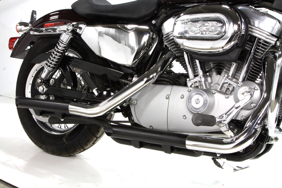 XLH 2004-2013 Black Drag Exhaust Pipe Extension Set