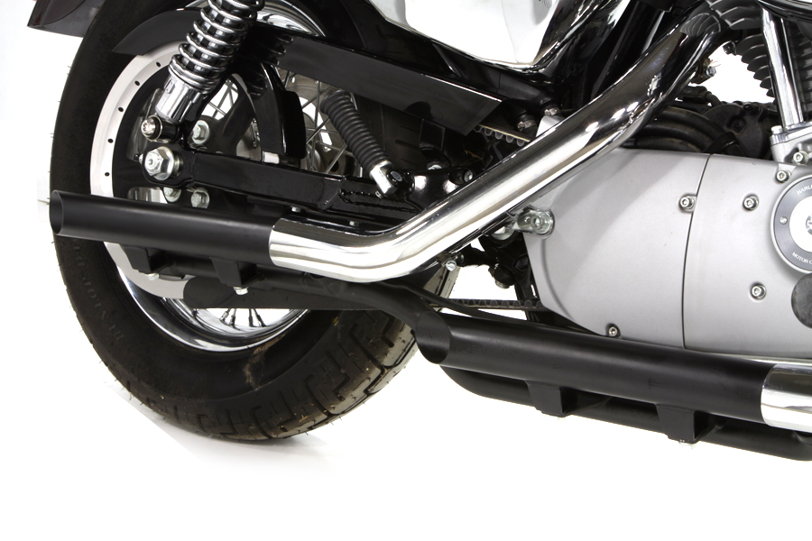XLH 2004-2013 Black Drag Exhaust Pipe Extension Set