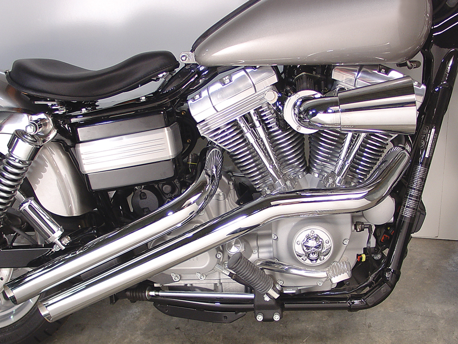 Chrome Sweeper Exhaust Pipe Set for 1991-up Harley FXD Dyna