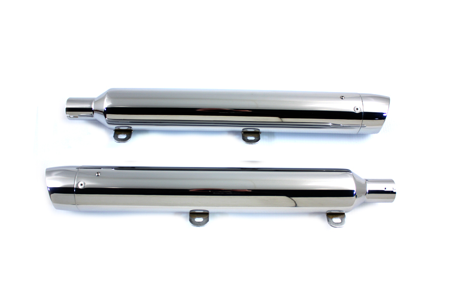 Chrome Fishtail 29 in. Muffler Set for FXSTS 1996-UP Harley Softail