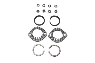 Chrome Finned Exhaust Port Flange Kit for 1984-UP Big Twin & XL