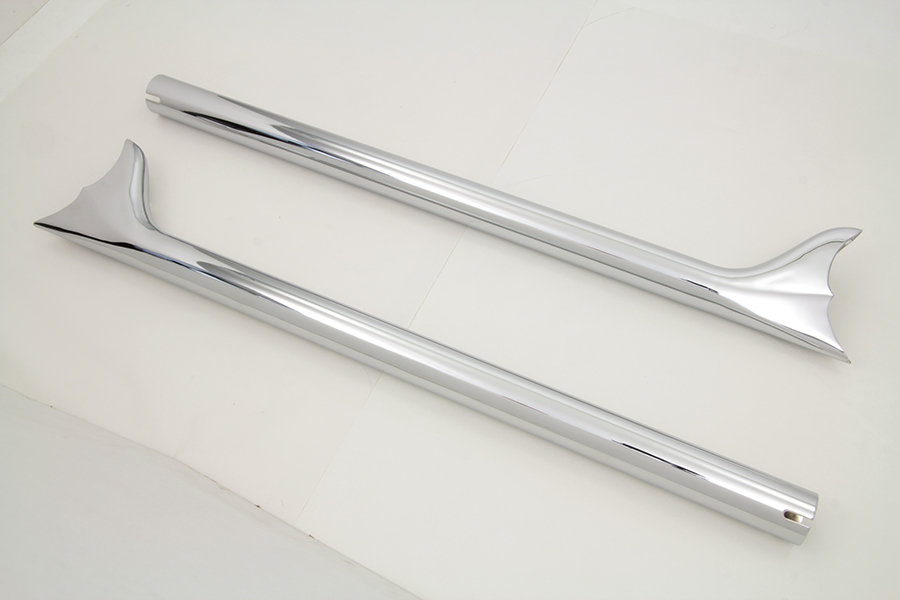 Chrome Straight 30" Fishtail Extension Set for 1-3/4" Pipes